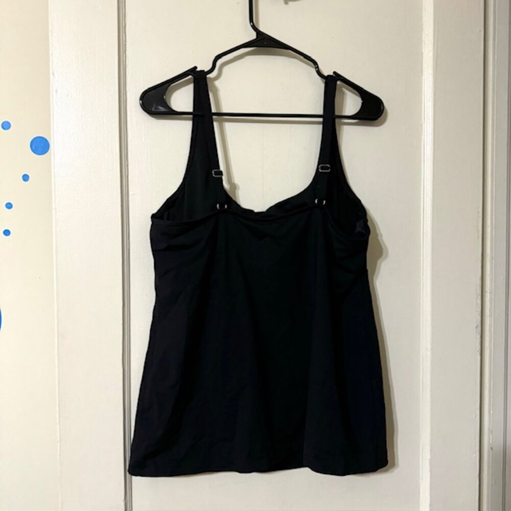 Lands' End Black Tankini Top with Underwire